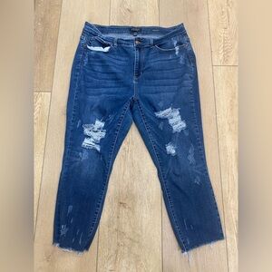 Judy Blue LA Women's Jeans Skinny Fit JB82230DK-PL Distressed Size 20W Plus Size